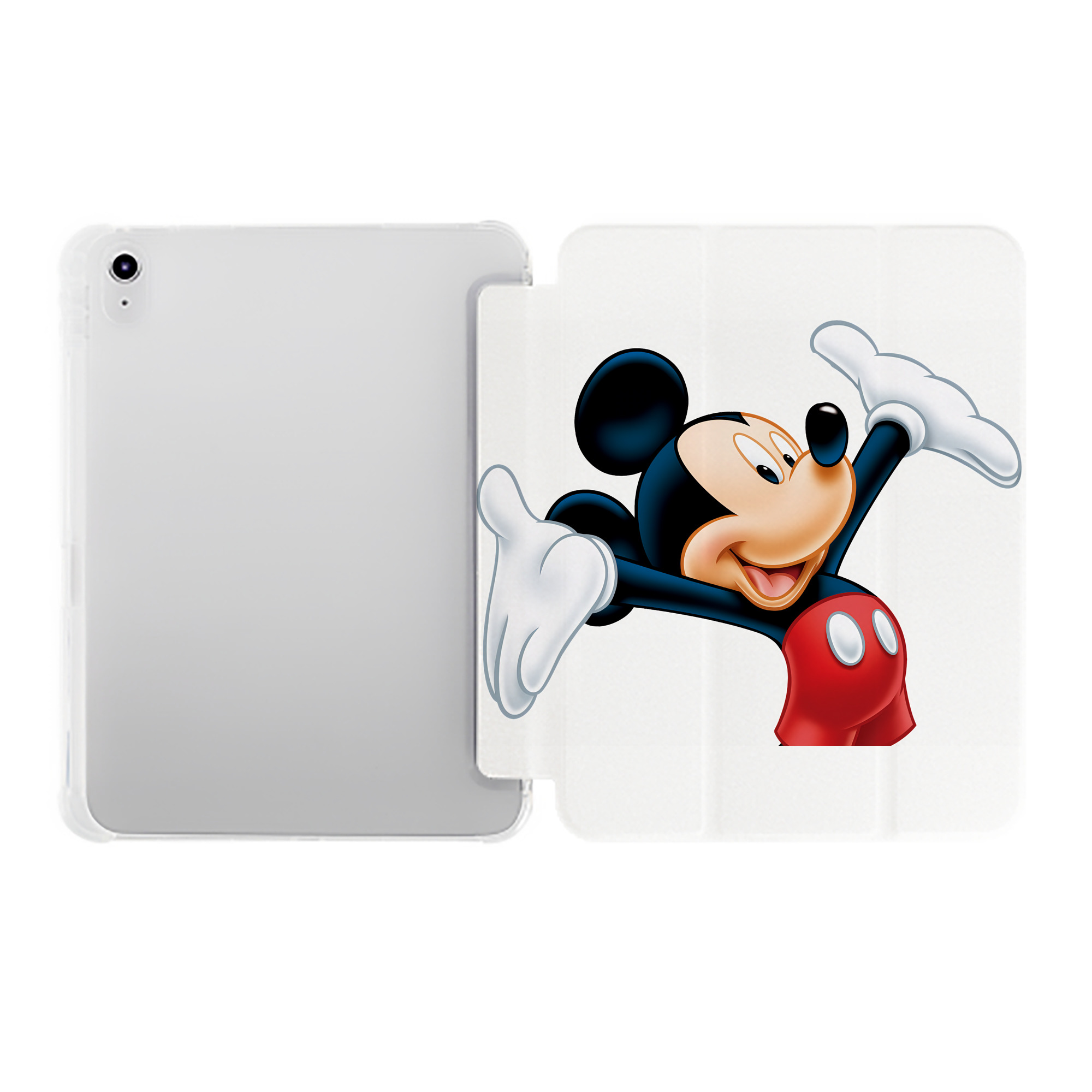 （画像用） ミッキーマウス Mickey Mouse IPad ケース ペン収納付き 三つ折りスタンド PUレザー×シリコン 対応機種9.5/10.5/10.9インチ